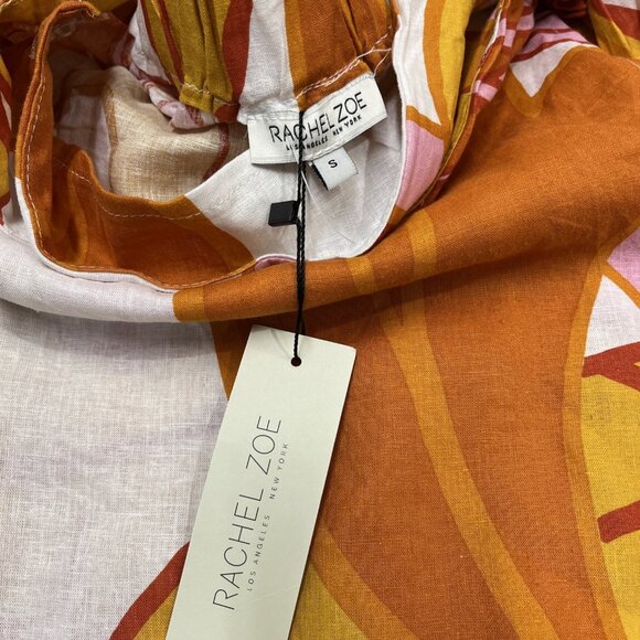 Rachel Zoe Wrap Skirt Womens S Floral Tropical Linen Blend Vacation Beach Resort - Picture 5 of 9